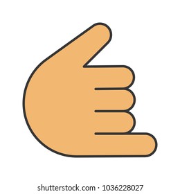 Shaka hand gesture color icon. Hang loose. Call me sign. Isolated vector illustration