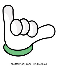 Shaka hand gesture icon 