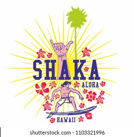 shaka hand sing graphic design vector art