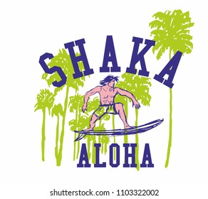 shaka hand sing graphic design vector art