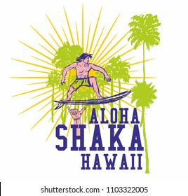 shaka hand sing graphic design vector art
