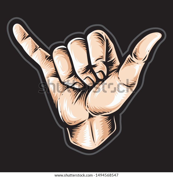 shaka hand vector logo and\
icon