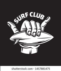 Shaka hand vector sign. Hang loose for surf club symbol - Vector