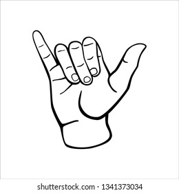 Shaka hand vector sign isolated on white background. - Vector EPS 10