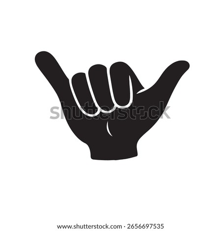 Shaka Hand Vector Sign Silhouette.