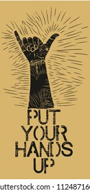 shaka hands up graphic design vector art