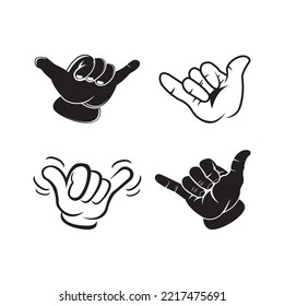 Shaka hands icon logo, vector design illustration