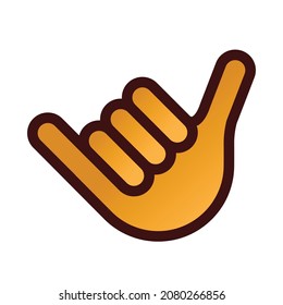 Shaka Hang Loose Surf Up Hand Sign Vector Logo Icon Clipart