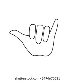 Icono de Shaka estilo plano. signo de Vector