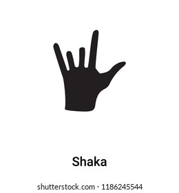 Shaka icon vector isolated on white background, logo concept of Shaka sign on transparent background, filled black symbol