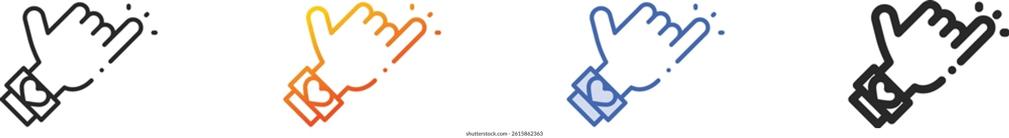 shaka icon.Thin Linear, Gradient, Blue Stroke and bold Style Design Isolated On White Background