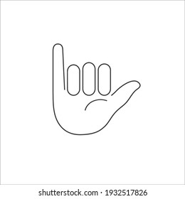 Shaka line icon flat style. vector