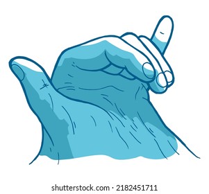 Shaka shaped wave. Wave in a shape of a hand showing shaka sign gesture. Surfing illustration.