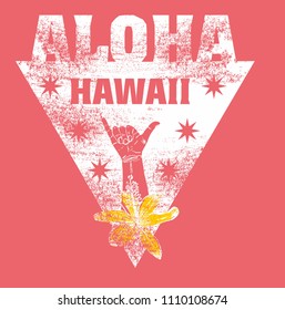 shaka sign Aloha hawaii graphic design vector art