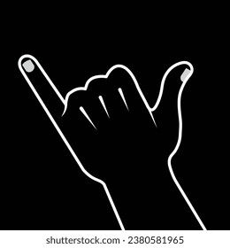 shaka sign, hang loose, surf culture sign, vector illustration