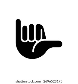 Icono de signo de Shaka con estilo sólido