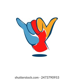 The Shaka Sign logo vector design captures the essence of the iconic hand gesture that symbolizes the spirit of aloha and positive vibes