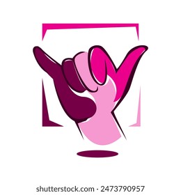 The Shaka Sign logo vector design captures the essence of the iconic hand gesture that symbolizes the spirit of aloha and positive vibes