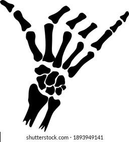 Shaka Sign Making Skeleton Hand Vector Stock Vector (Royalty Free ...