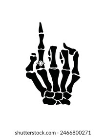 Shaka Skeleton Bridal finger, Shaka Skeleton Design, Vector  Silhouette