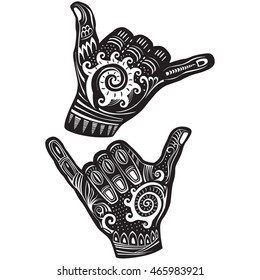 Shaka surf hand sign