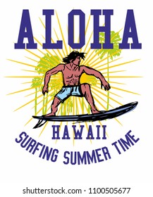 shaka surfer graphic design vector art