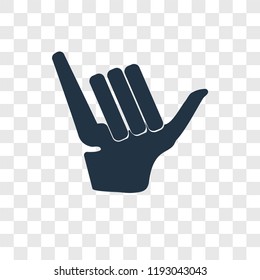 Shaka vector icon isolated on transparent background, Shaka transparency logo concept