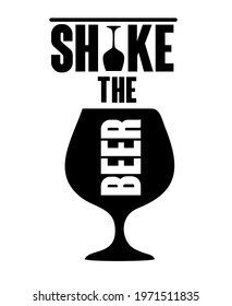 Shake the beer with cup vector illustration