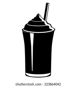 Shake or blended drink black vector