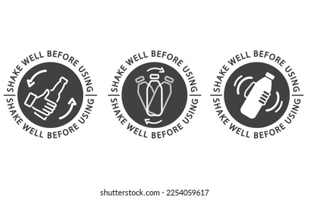 Shake bottle before use, icon, vector.