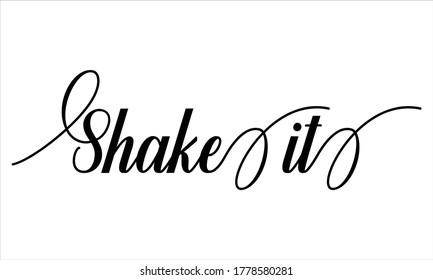 Shake Calligraphy Retro Hand Written Typography Stock Vector (Royalty ...