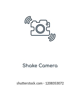 Shake Camera concept line icon. Linear Shake Camera concept outline symbol design. This simple element illustration can be used for web and mobile UI/UX.