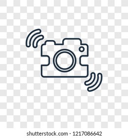 Shake Camera concept vector linear icon isolated on transparent background, Shake Camera concept transparency concept in outline style