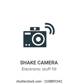 Shake camera vector icon on white background. Flat vector shake camera icon symbol sign from modern electronic stuff fill collection for mobile concept and web apps design.