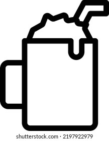 sacudir la paja de vidrio Ilustración vectorial sobre un fondo transparente.Símbolos de calidad premium.Icono de vector de línea delgada para concepto y diseño gráfico.