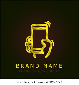 Shake golden metallic logo