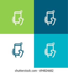 Shake green and blue material color minimal icon or logo design