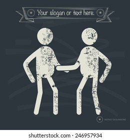Shake hand concept, human resource design on old background, grunge vector