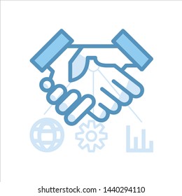 shake hand contact icon vector on the website with simple design