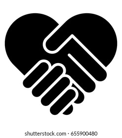 Icono del vector de glifos de la mano de agitación 