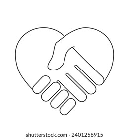 Shake Hand Glyph Vector line Icon Flat Sign