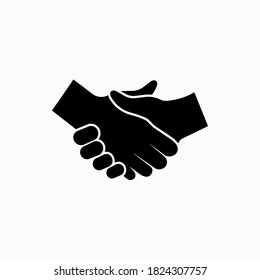 Shake Hand Icon in Glyph Style. Greeting Symbol As Simple Vector Sign for Design and Website, Presentation or Application.