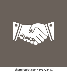 Shake Hand Icon on Dark Gray Color. Eps-10.