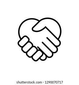 Shake Hand Icon Vector Illustration Sign & Symbol.