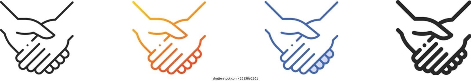 shake hand icon.Thin Linear, Gradient, Blue Stroke and bold Style Design Isolated On White Background