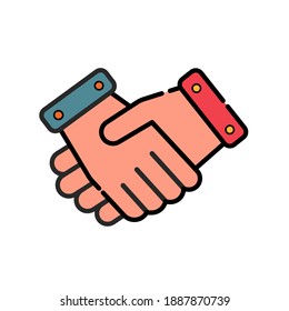Agitar un icono aislado con la mano en el fondo blanco. Ilustración vectorial en diseño de dibujos animados planos. 