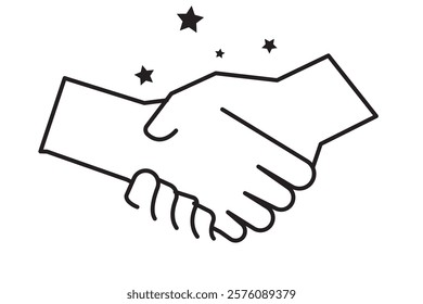 Shake hand line icon. Simple outline style for web and app. Handshake, hands, partnership, business concept. Vector illustration isolated on white background. Editable stroke