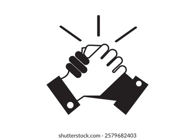 Shake hand line icon. Simple outline style for web and app. Handshake, hands, partnership, business concept. Vector illustration isolated on white background. Editable stroke EPS 10