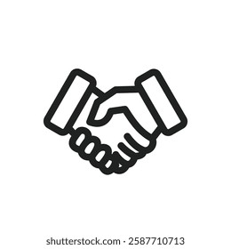 Shake hand line icon. Simple outline style for web and app. Handshake, hands, partnership, business concept. Vector illustration isolated on white background. Editable stroke EPS 10