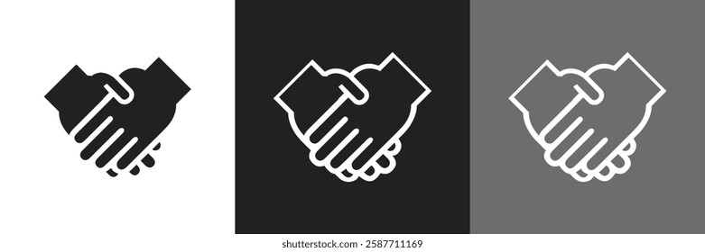 Shake hand line icon. Simple outline style for web and app. Handshake, hands, partnership, business concept. Vector illustration isolated on white background. Editable stroke EPS 10